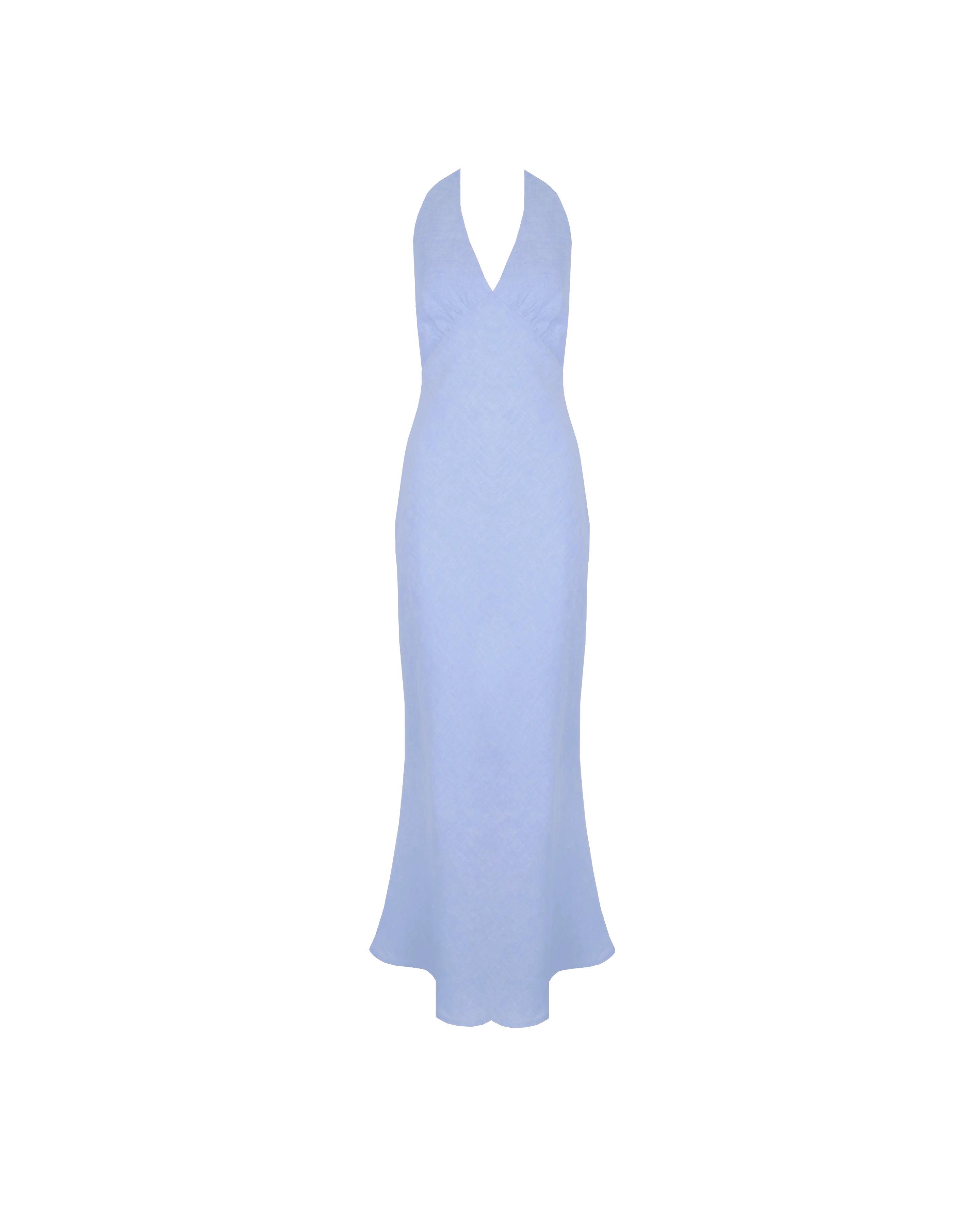 AVA LINEN HALTER DRESS BLUE MARLE