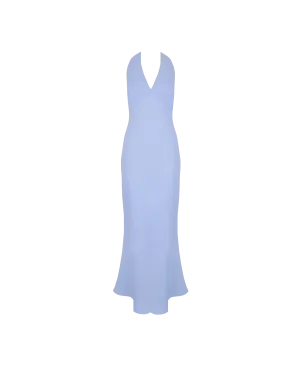 AVA LINEN HALTER DRESS BLUE MARLE