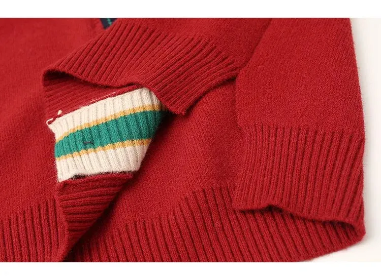 Color Contrast Stripe Trim Knit Vest