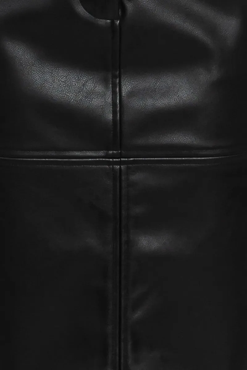 Faux Leather Midi Skirt