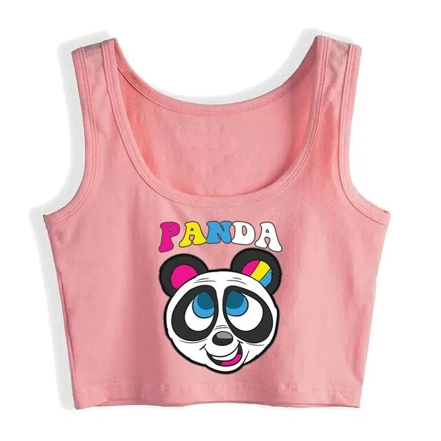Humor Panda  Crop Top
