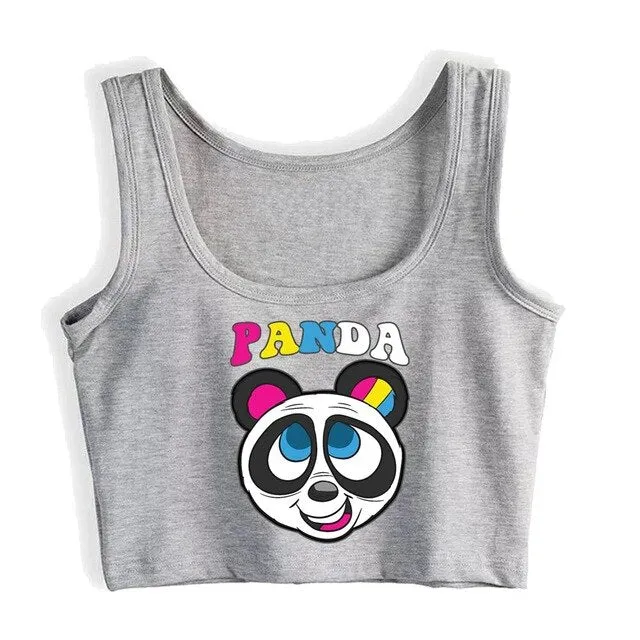 Humor Panda  Crop Top