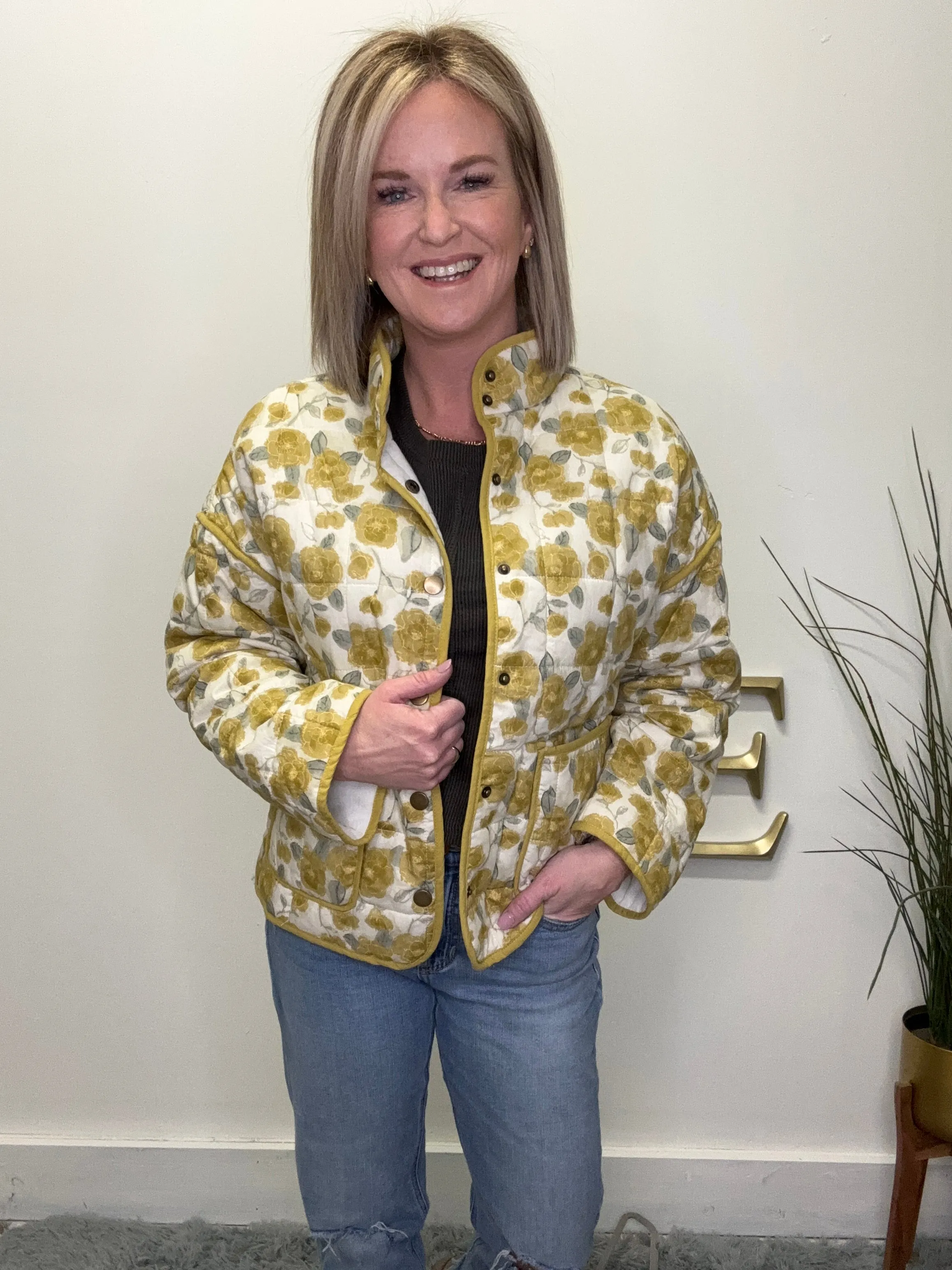 Isla Lightweight Floral Puffer Jacket