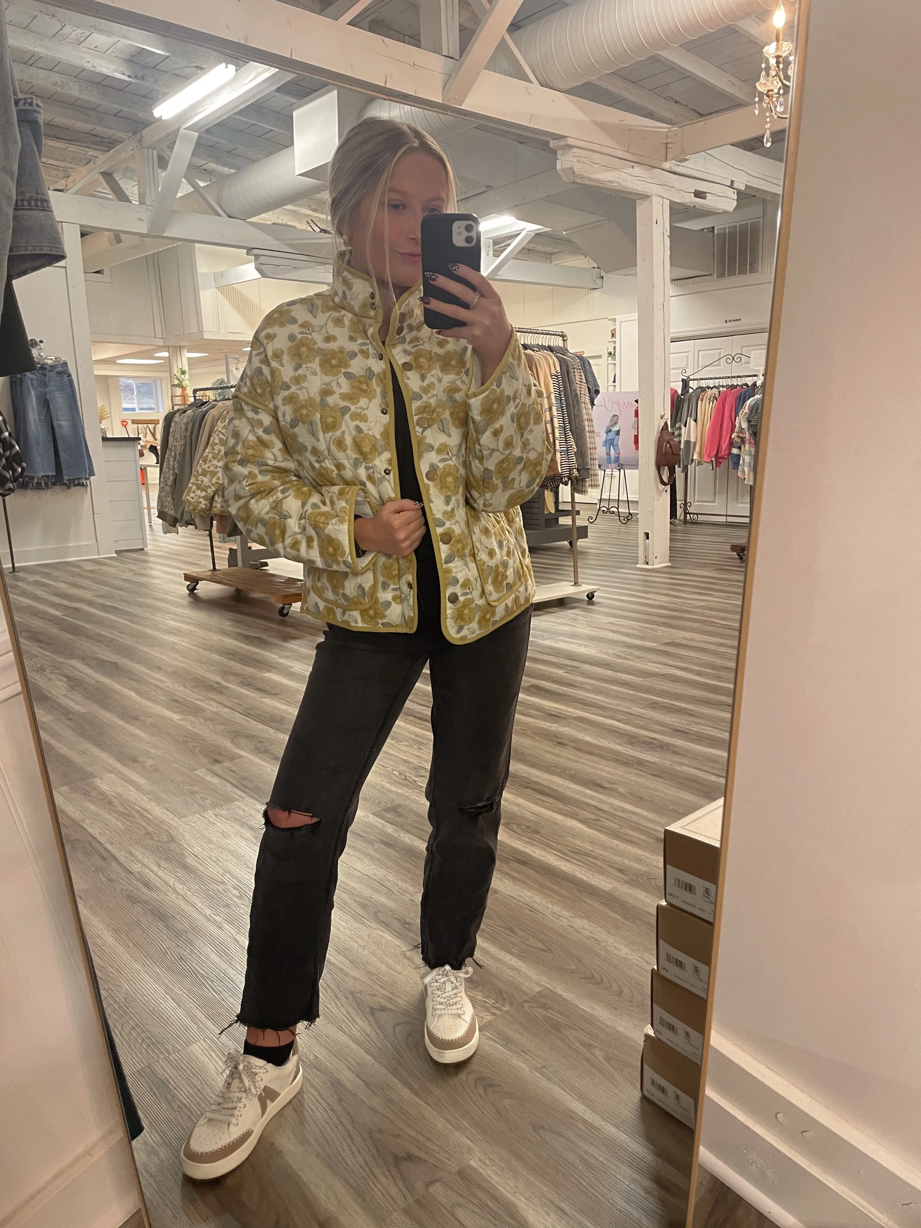 Isla Lightweight Floral Puffer Jacket