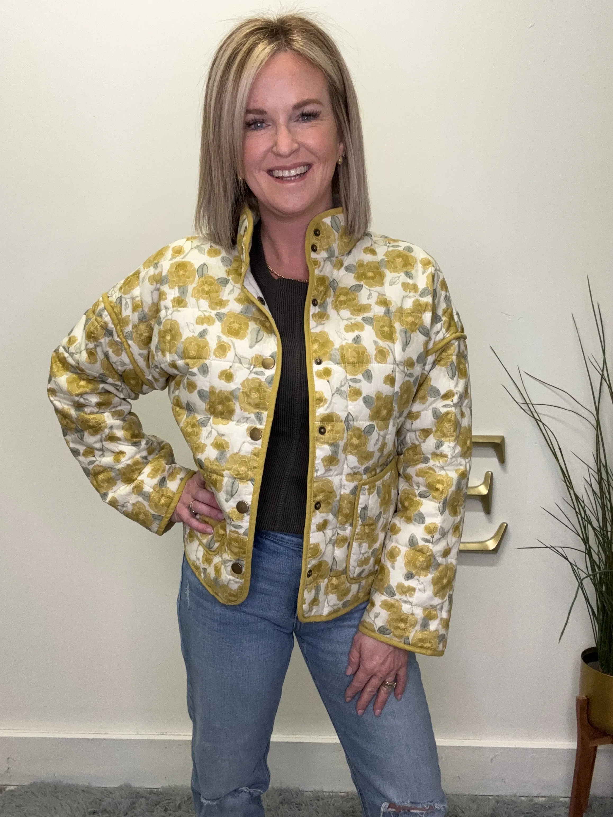 Isla Lightweight Floral Puffer Jacket