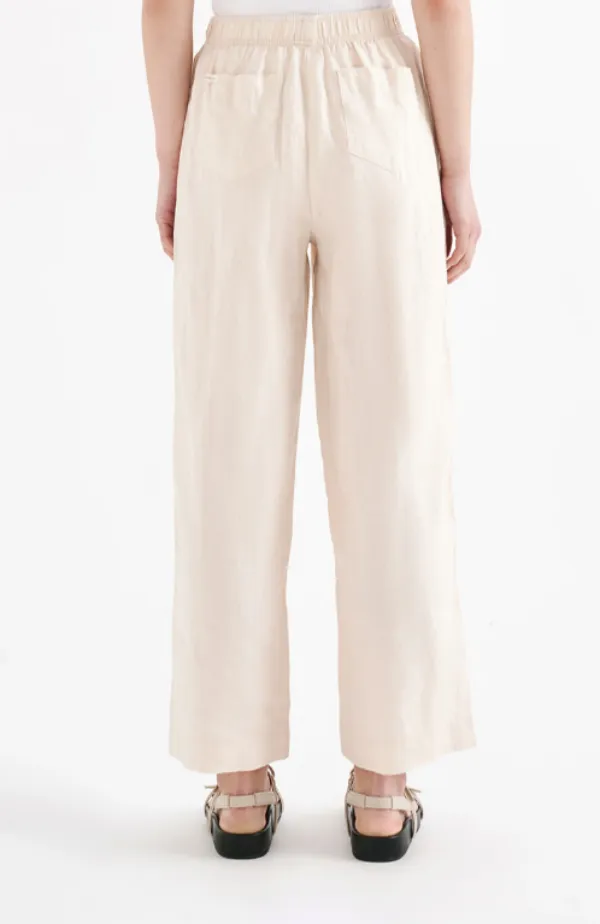 Lounge Linen Crop Pant Pannacotta