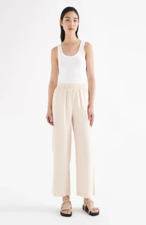 Lounge Linen Crop Pant Pannacotta