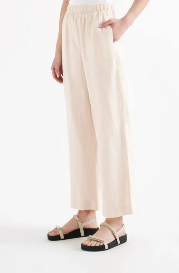 Lounge Linen Crop Pant Pannacotta
