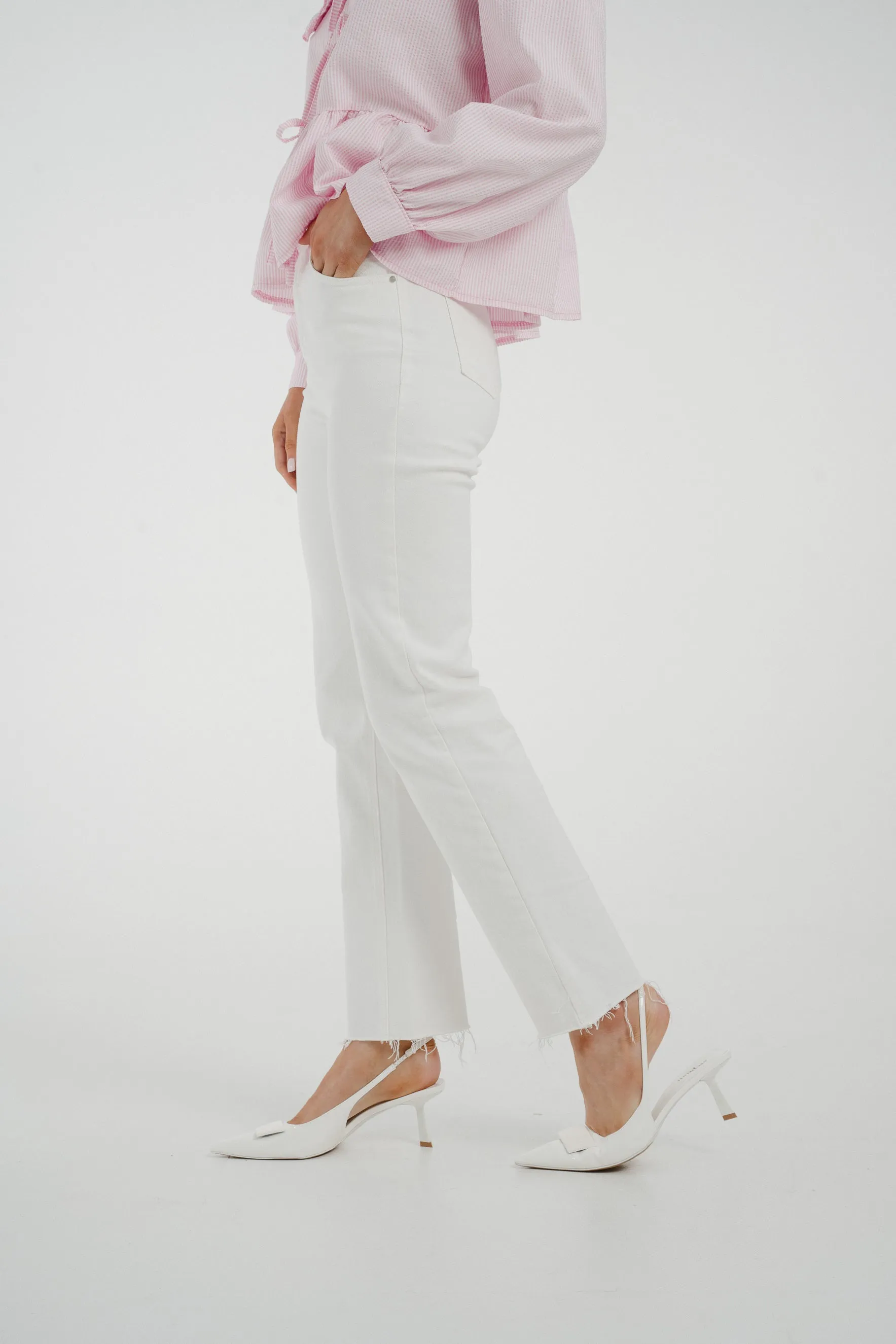 Lynne Straight Leg Jean In White