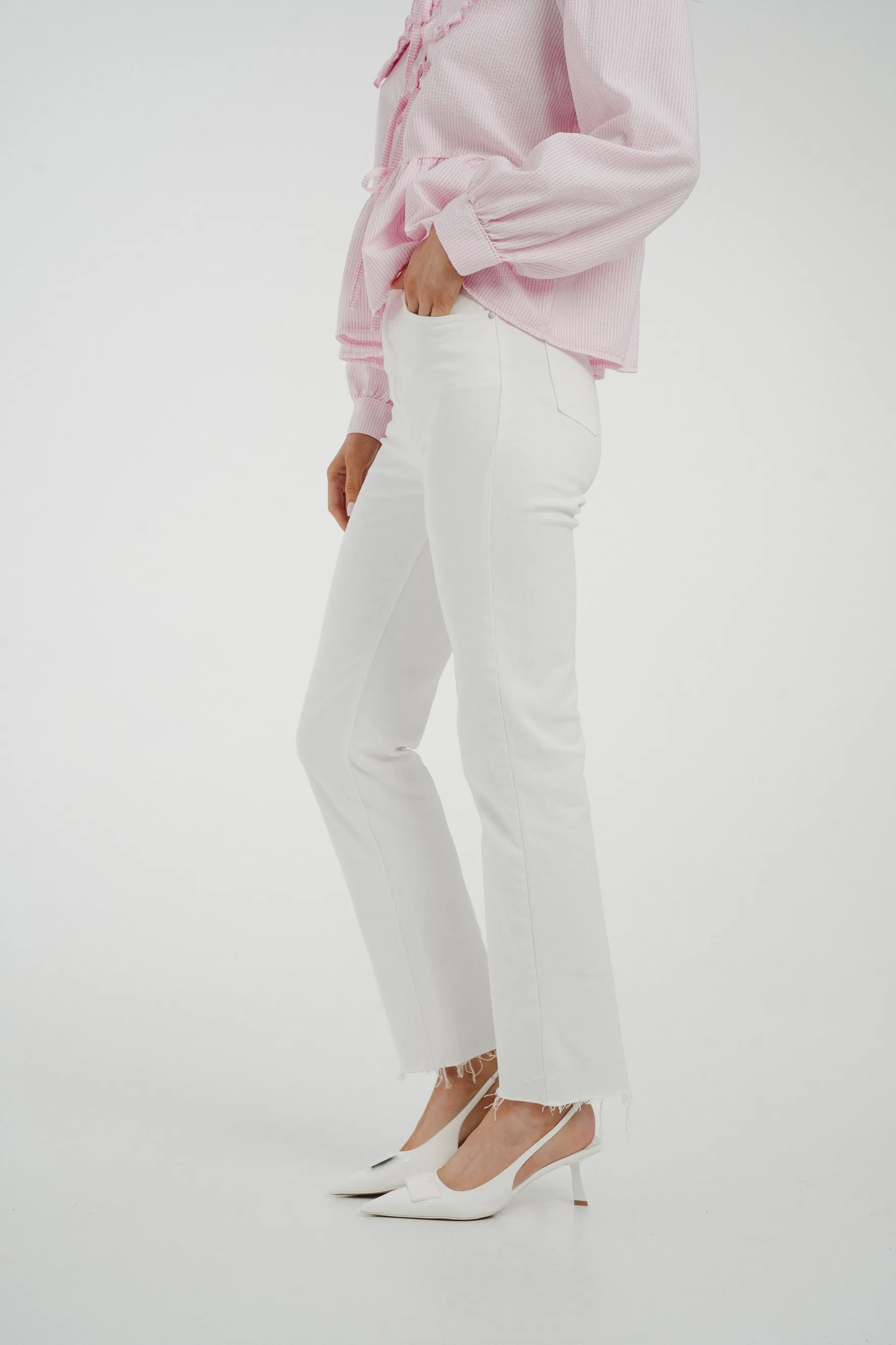 Lynne Straight Leg Jean In White