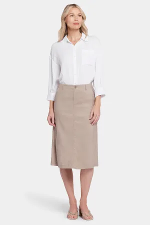 Marilyn A-Line Skirt Brown Stretch Linen | Saddlewood