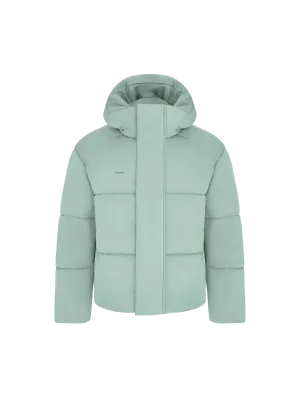 Men’s Flower-Warmth Recycled Nylon Puffer—eucalyptus blue
