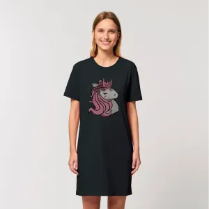 Pink Unicorn Organic T-Shirt Dress