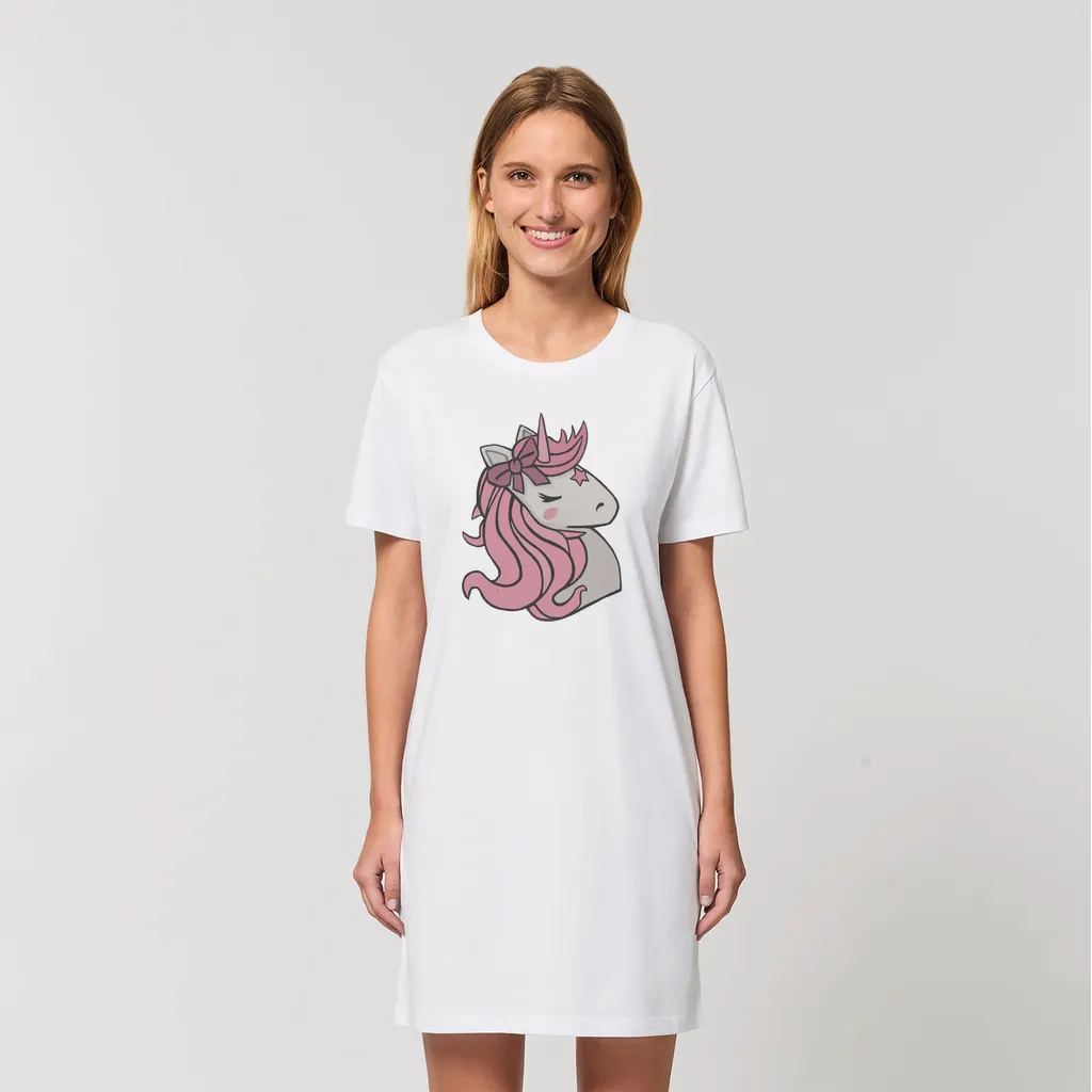 Pink Unicorn Organic T-Shirt Dress