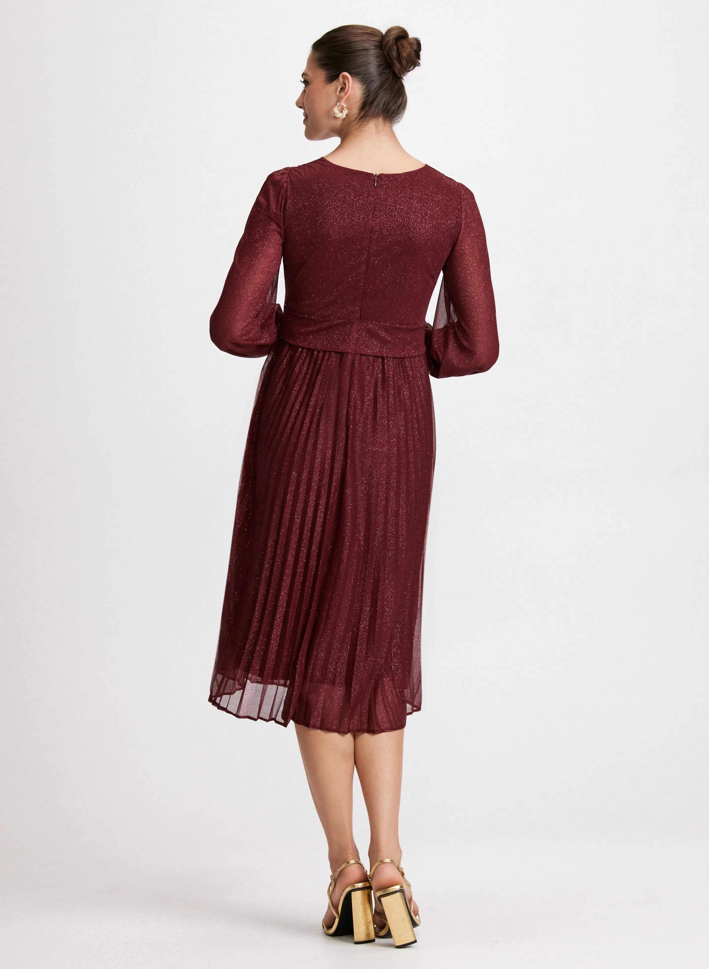 Pleated Chiffon Dress