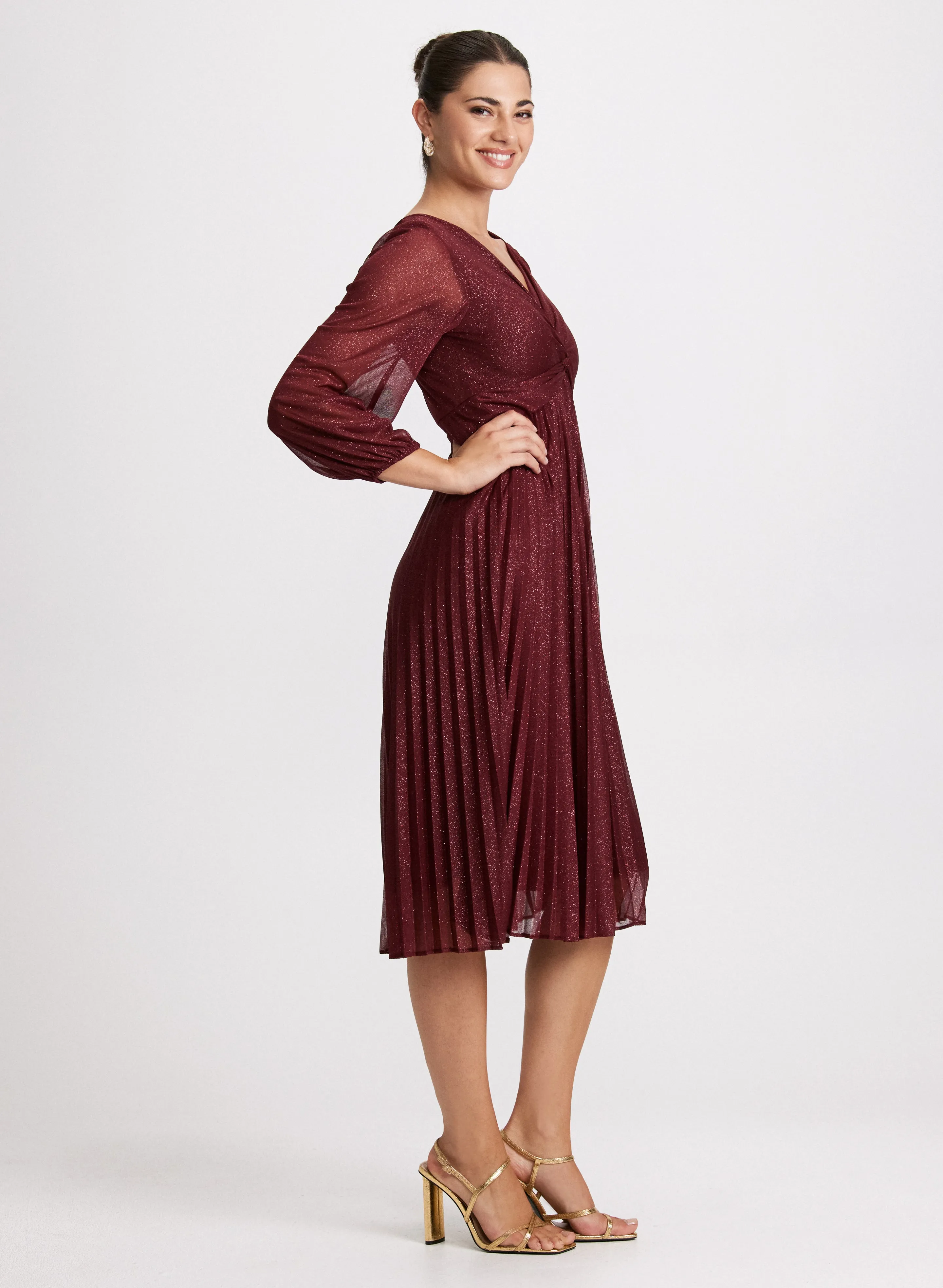 Pleated Chiffon Dress