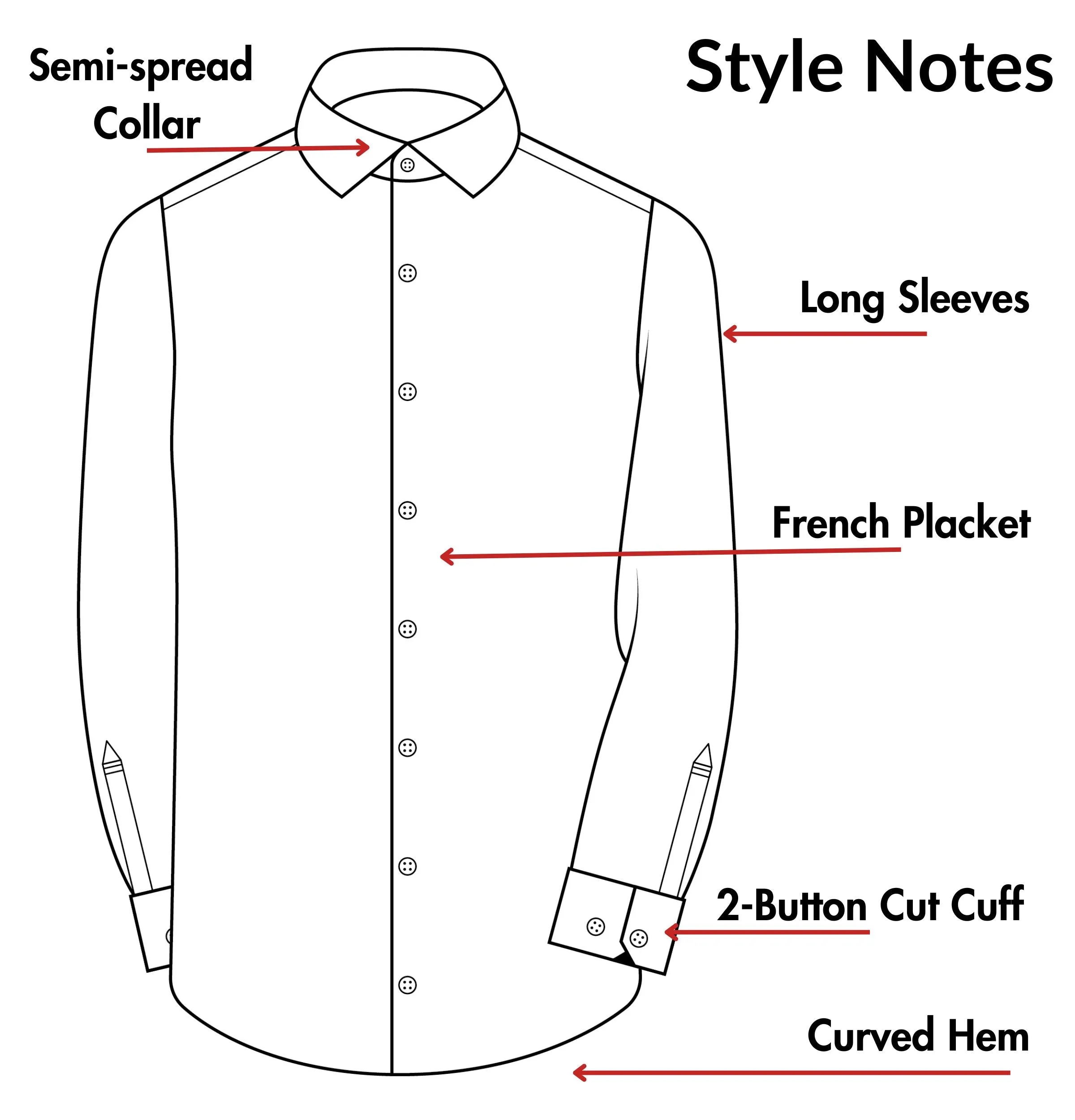 Pure Cotton - Semi-Spread Collar - Long Sleeve - Black Palms