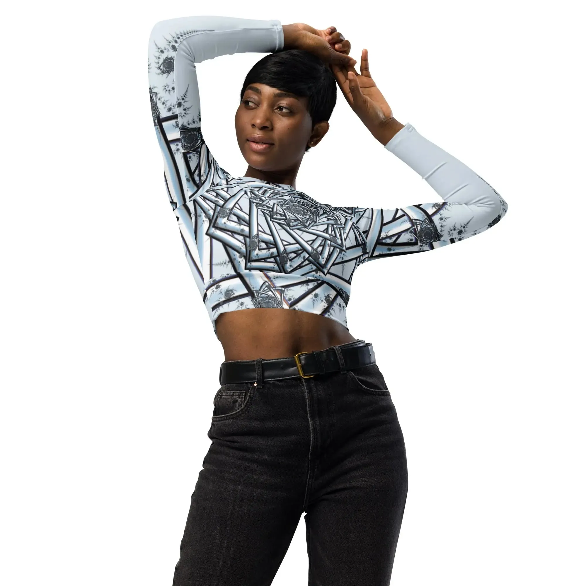 "Topological Rose" Collection - Recycled Long Sleeve Crop Top
