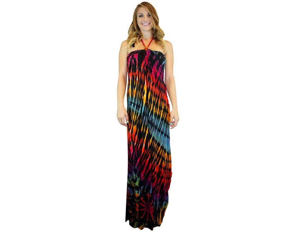 Tie Dye Halter Maxi Dress