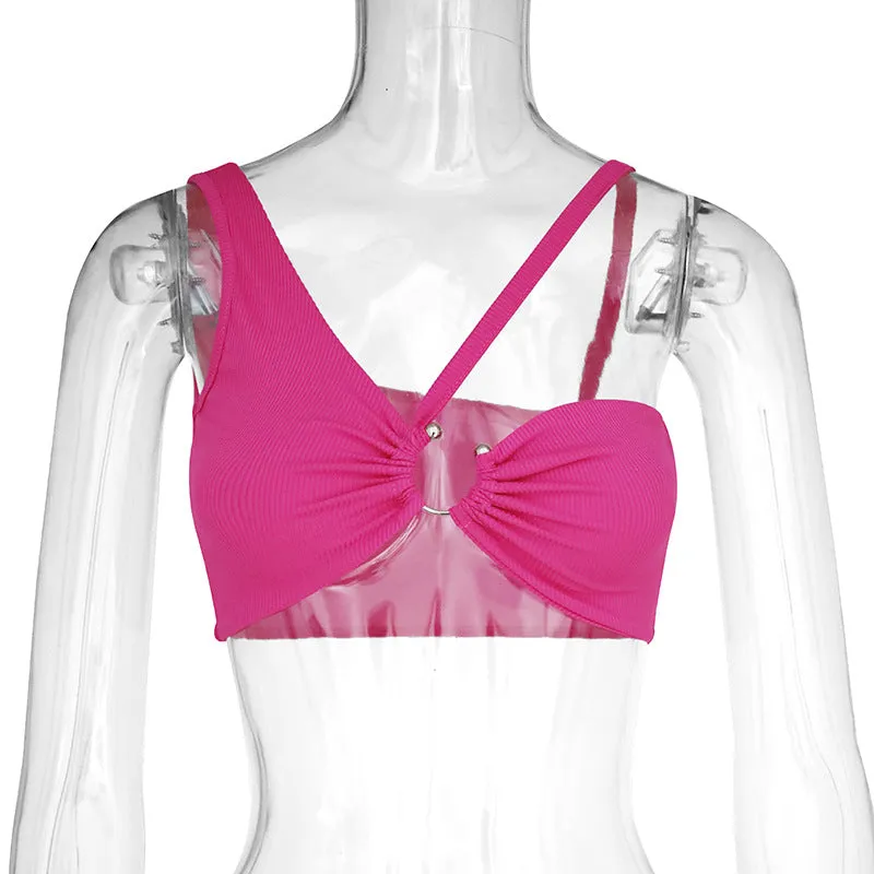Trendy Shoulder Crop Tube Top