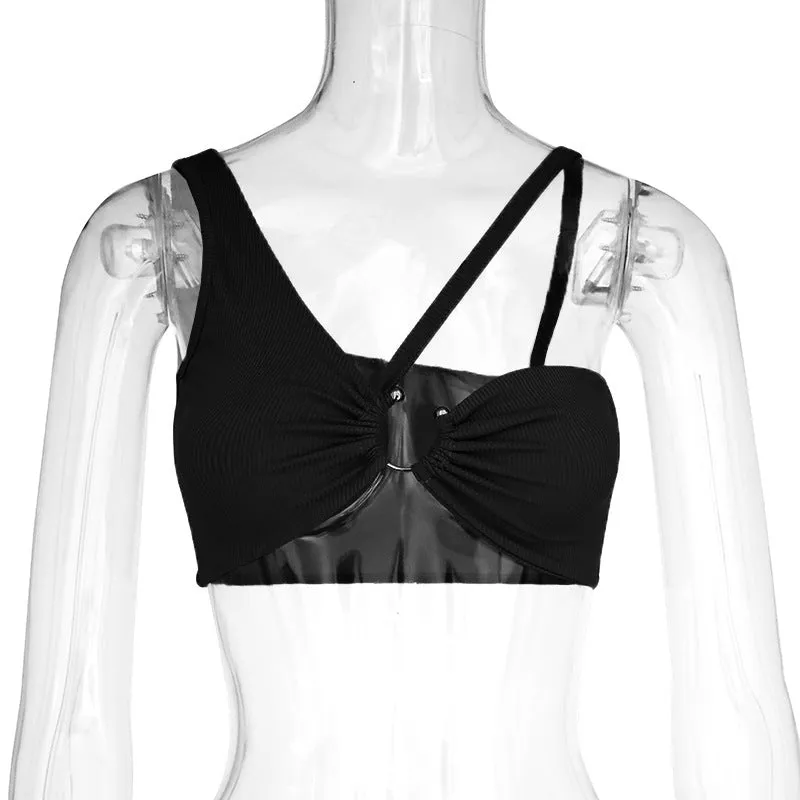 Trendy Shoulder Crop Tube Top