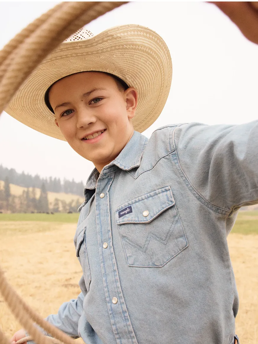 Wrangler Boys Western Denim Shirt Style BW1251B